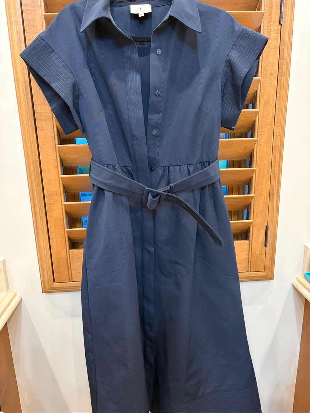 Tuckernuck Navy size M Belted Shirt Dress
